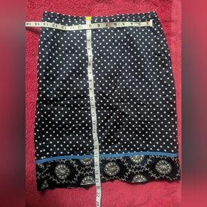 LOFT Navy Polka Dot Pencil Skirt